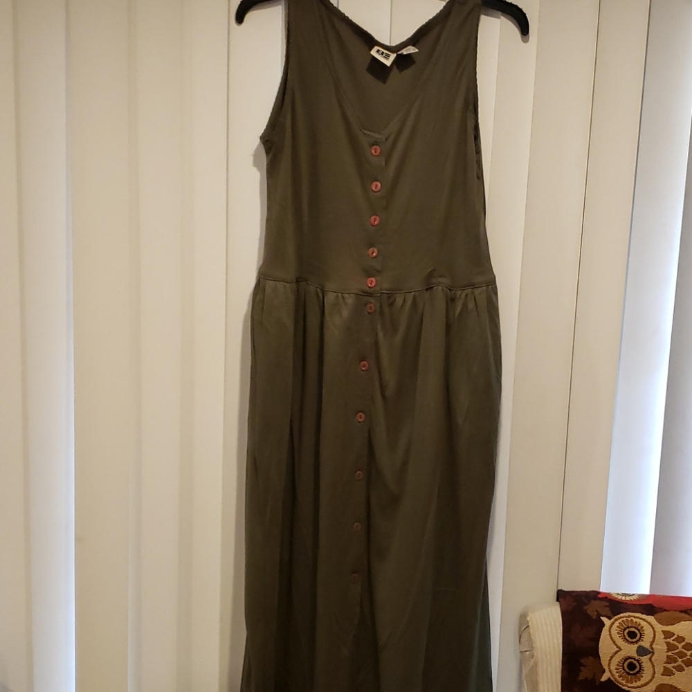 Army green sun dress